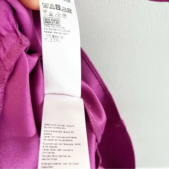 TopShop Dress Purple Ruffled Wrap Mini Dress Size 2 - Picture 7 of 7